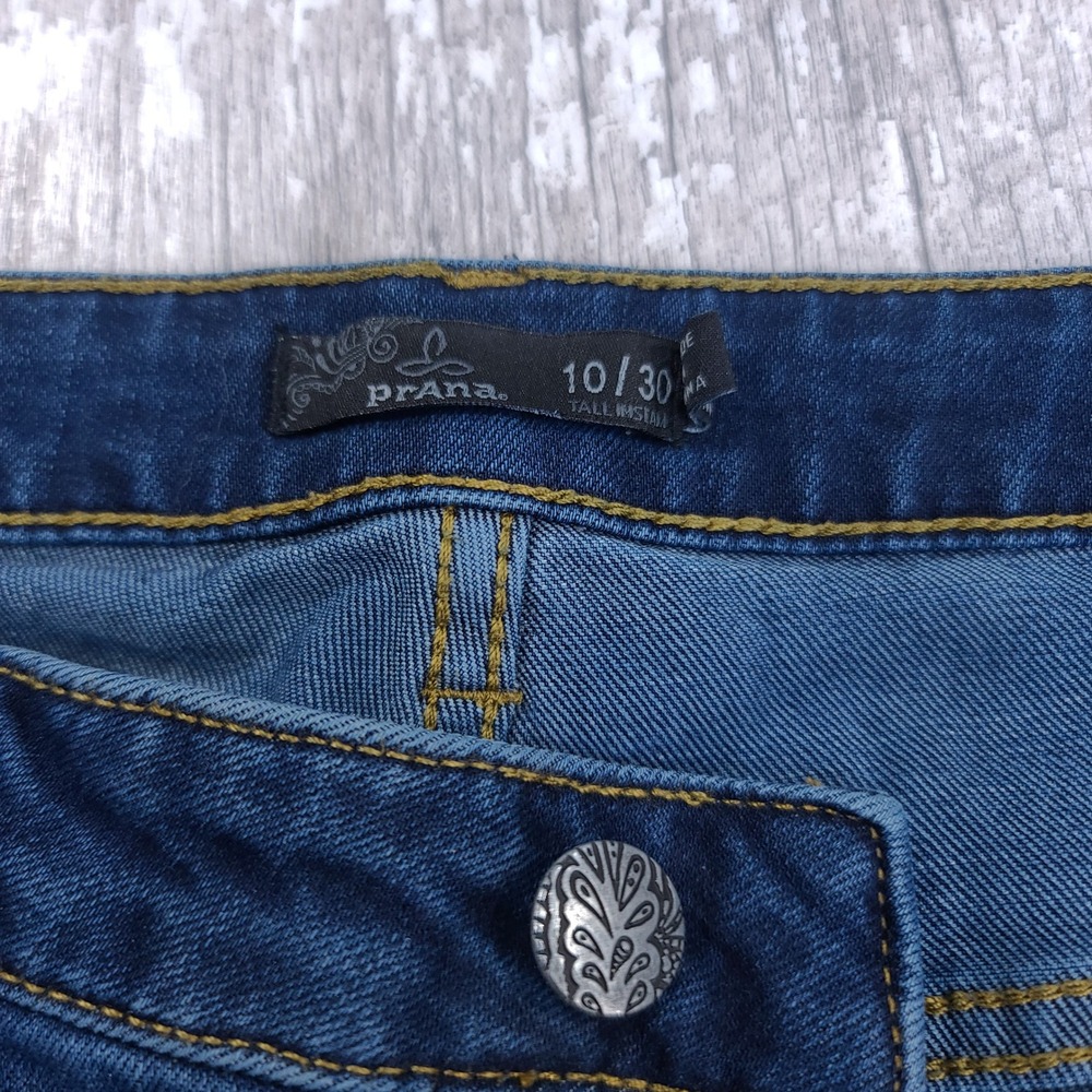 Prana Kara Jeans Women Size 10 Blue Dark Wash Skinny Organic Cotton Stretch - Picture 10 of 12